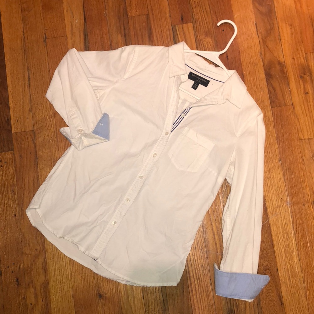 BANANA REPUBLIC White Button-up Shirt
